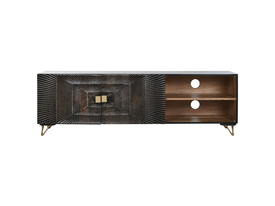Móvel De Tv Home Esprit Preto 160 X 40 X 50 Cm
