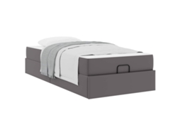 Conjunto de 2 Estruturas de Cama com Colchão Cinzento PVC MAISON EXCLUSIVE