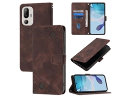 Capa De Couro Com Relevo Skin Feel Para Htc U24 Pro