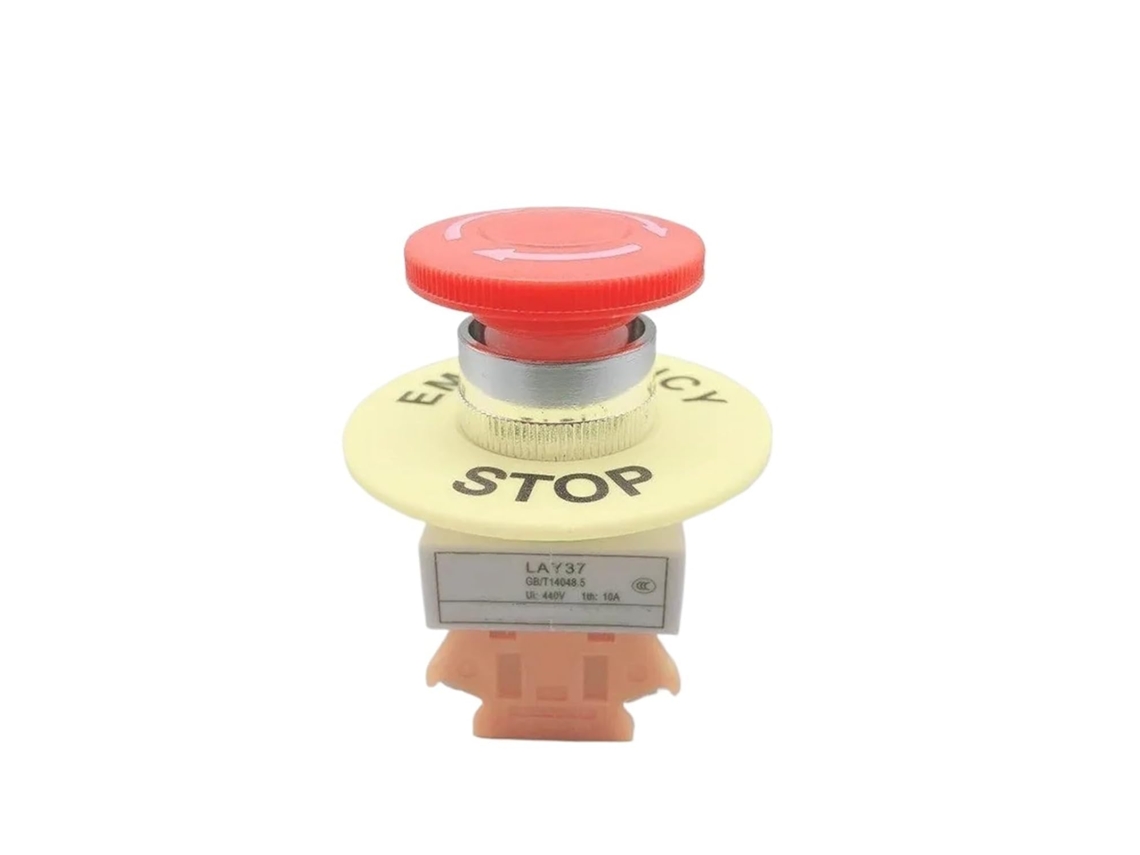 Botão De Parada Emergência Com Tampa Vermelha Em Formato Cogumelo, 1na, 1nf, Dpst, Ac 660v, 10a, Interruptor Para