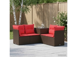 Vidaxl Conjunto De Sofás 5 Unid. Marrom E Vermelho