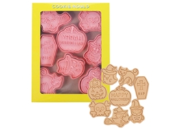 Peças Moldes De Biscoito 3d De Pressão Manual Para Halloween Thanksgiving Cor Rosa