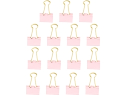 Conjunto de 15 alfinetes metálicos rosa, organizadores funcionais para pastas de papel, alfinetes simples e naturais.