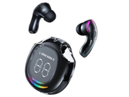 Auriculares Sem Fios Bluetooth 5.3 Som Hi-fi Som Estéreo Microfone Para Chamadas Display Led/lcd Controlo Tátil Transparente Lurelia