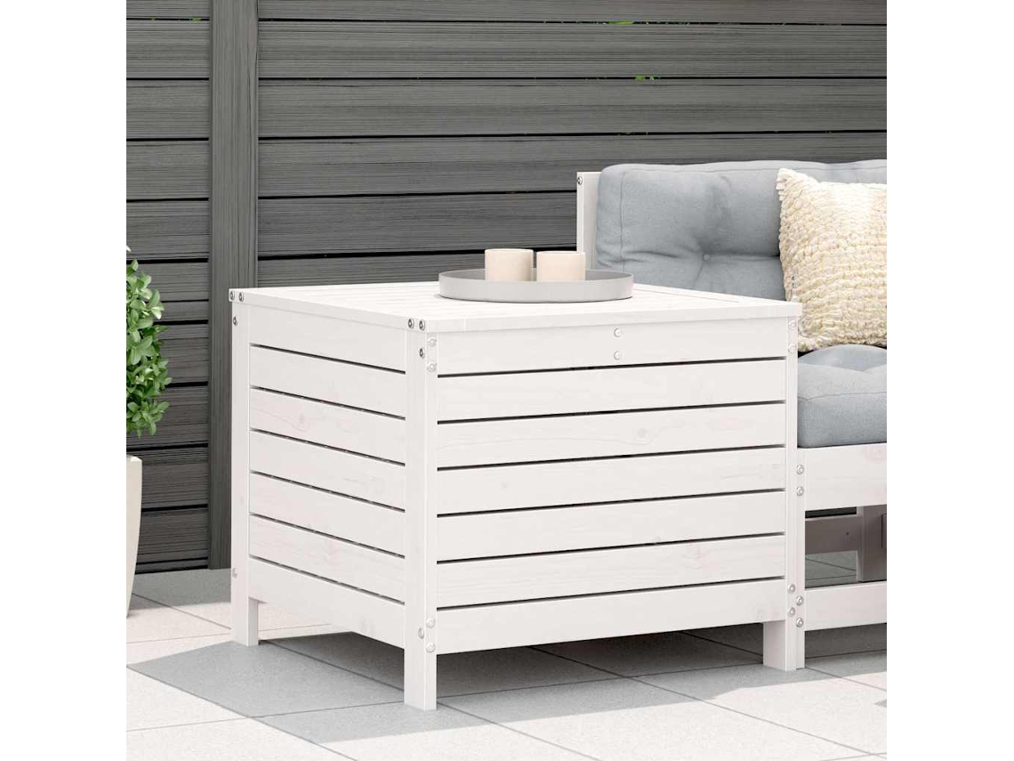Vidaxl Apoio De Pés Para Jardim 62x63,5x53,5 Cm Pinho Maciço Branco