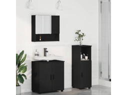 Vidaxl Conjunto De Móveis Para Banheiro 3 Unid. Preto 61 X 35 X 64 Cm