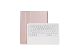 Lurelia Capa Com Teclado Bluetooth Para Ipad Pro 132024 Teclado Bluetooth, Layout Pt, Ouro Rosa E Branco