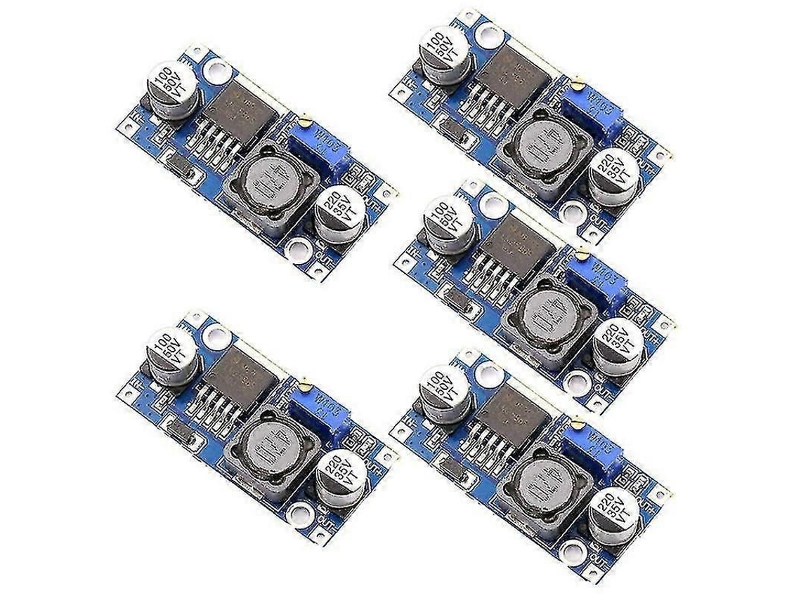 Fasst 5 módulos conversores DC-DC buck LM2596S, regulador de voltagem, saída 1.25V-35V, entrada 3.2V-40V