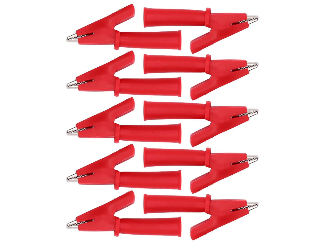10pcs Grampos Crocodilo Isolado Para Multímetro