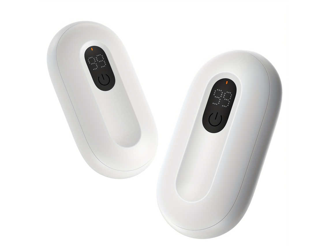 Conjunto de Dois Aquecedores Portáteis Recarregáveis com Design de Fixação Magnética e Visor Digital Baixo Consumo Casa Escritório Qu STELASPLEN
