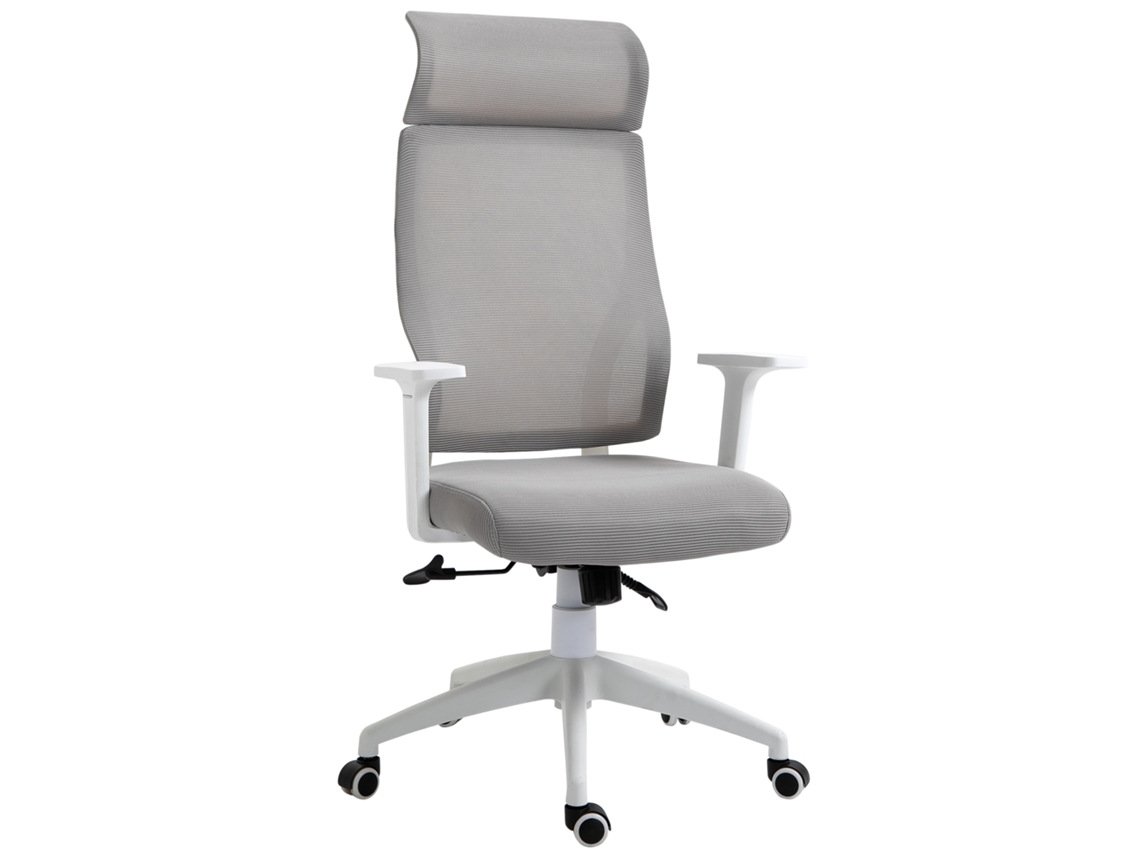 Cadeira de Escritório Giratória Ajustável Reclinação 120° Trava 64x61x120,9 128,9 Cm Cinza S/MARCA