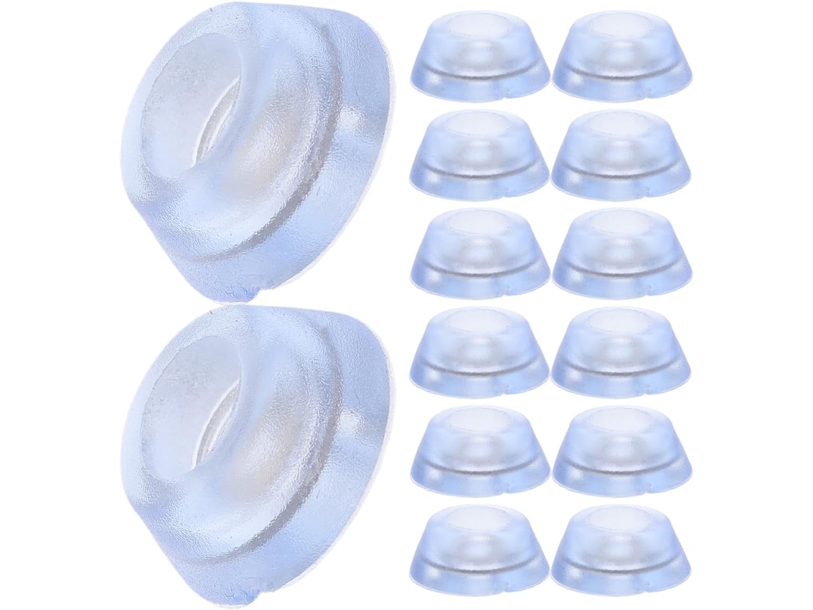 Conjunto De 20 Protetores Silicone Transparente Antiderrapantes Para Tábua Corte Com Parafusos Aço Inoxidável, Pés De