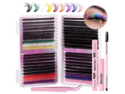 Kit De Extensão De Cílios Postiços Com Curvatura D, 782 Peças, Cílios Individuais Pretos E Coloridos. Hengjian