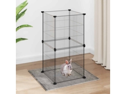 Vidaxl Gaiola P/ Animais De Estimação Com 8 Painéis 35x35x70 Cm Aço Preto