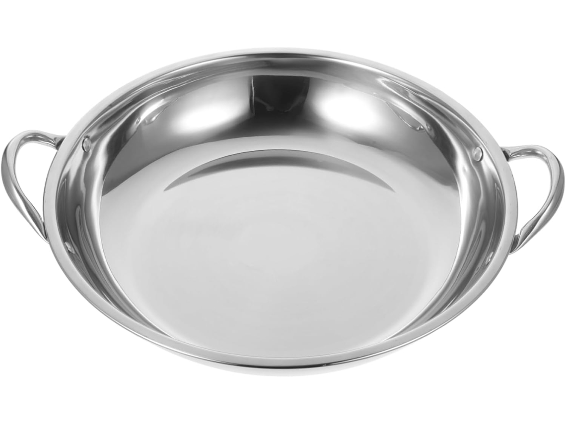 Chapa De Aço Inoxidável Antiaderente Para Grelhar Almôndegas, Wok Antiaderente De Aço Para Ensopados Gokoco