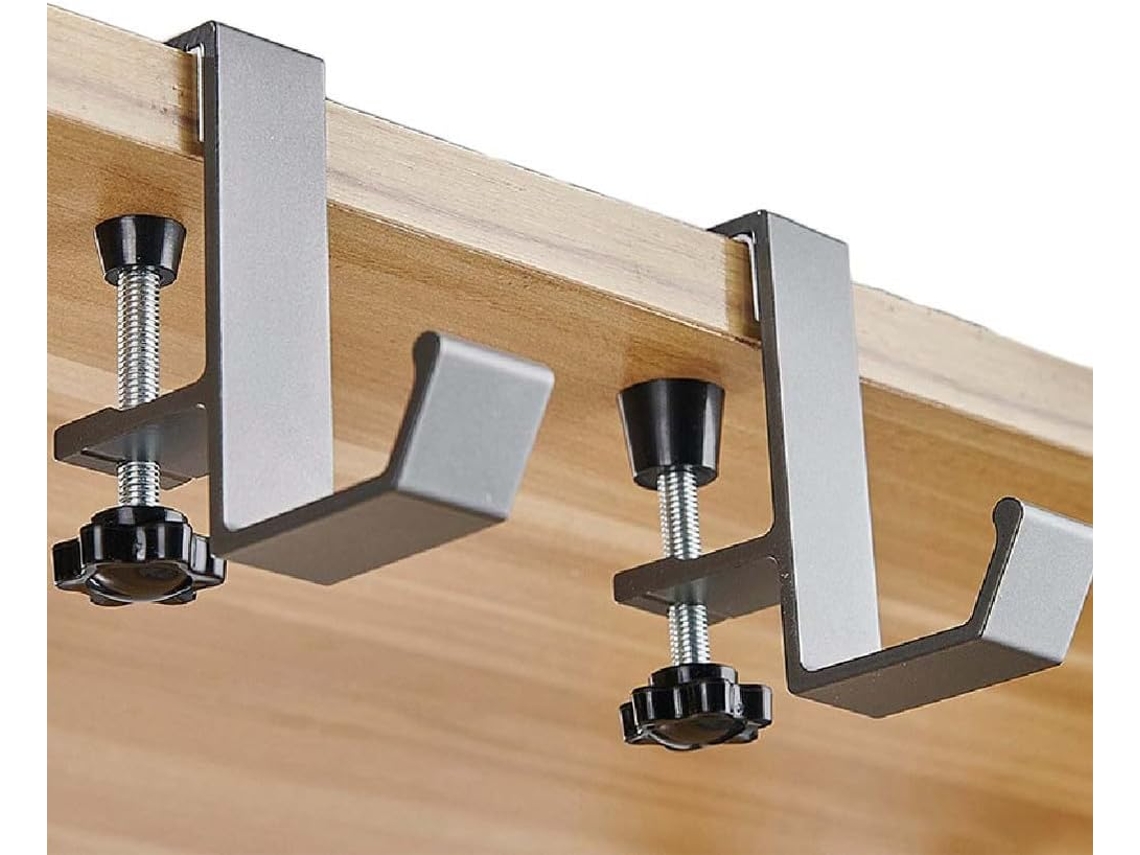 Conjunto De 3 Ganchos Mesa Ajustáveis Em Liga Alumínio, Suporte Para Fones De Ouvido Superfícies 1a 5cm Espessura