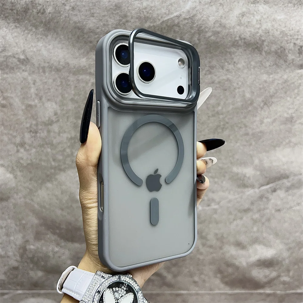 (iphone 14, Cinza) Capa Fosca Magnética Semitransparente Para Iphone, Compatível Com Magsafe.