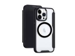 Capa De Couro Para Celular Fliphone Com Compartimento Antifurto Para Cartão.preto armadura Magnética - Iphone 13 Pro-6.1
