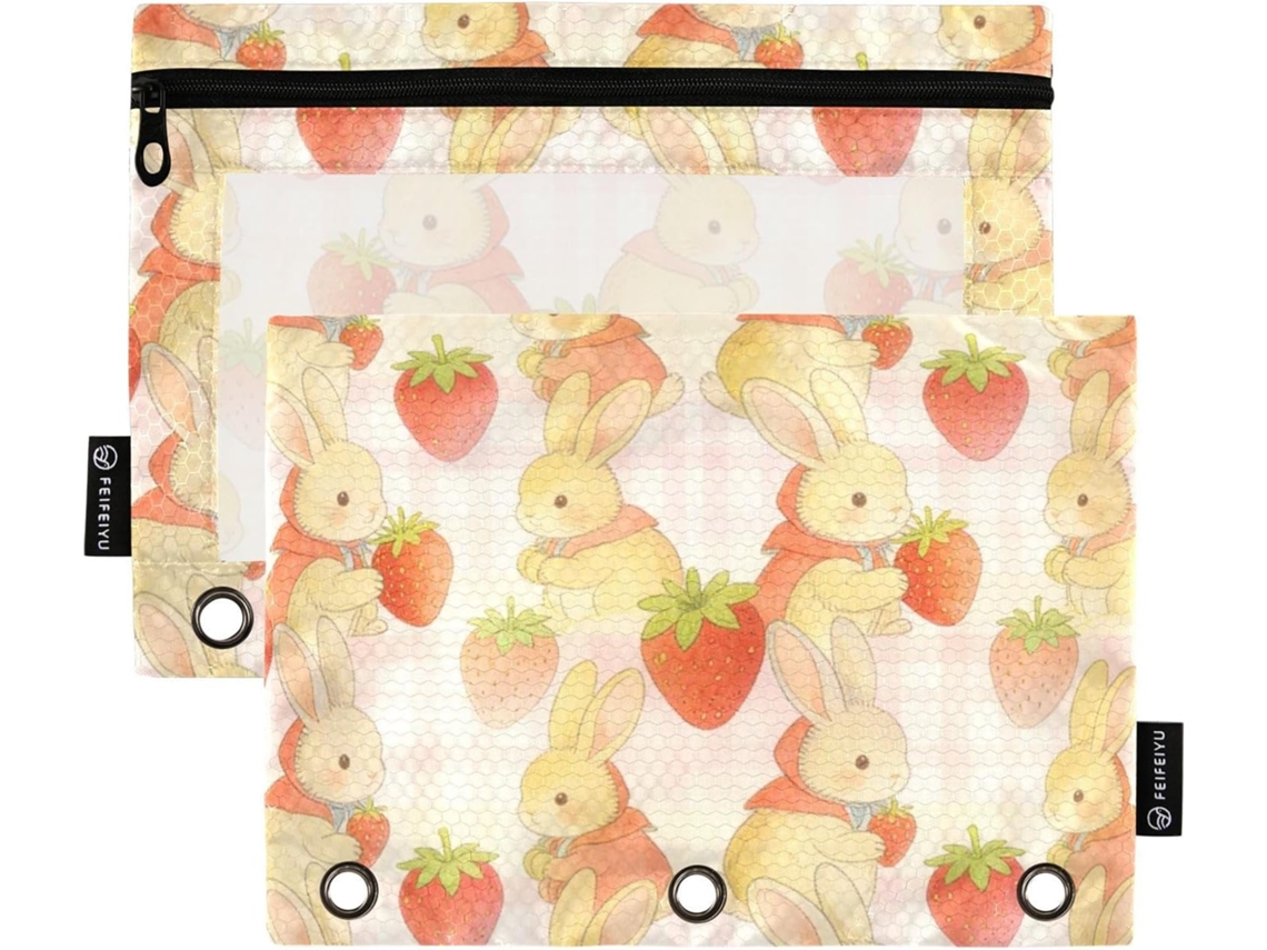 Pacote Com 2-sacos Transparentes Janela Cadernos De 3-argolas