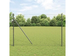 Vidaxl Cerca Euro Cinzeto 1,6 X 10 M Ferro Revestido De Pvc