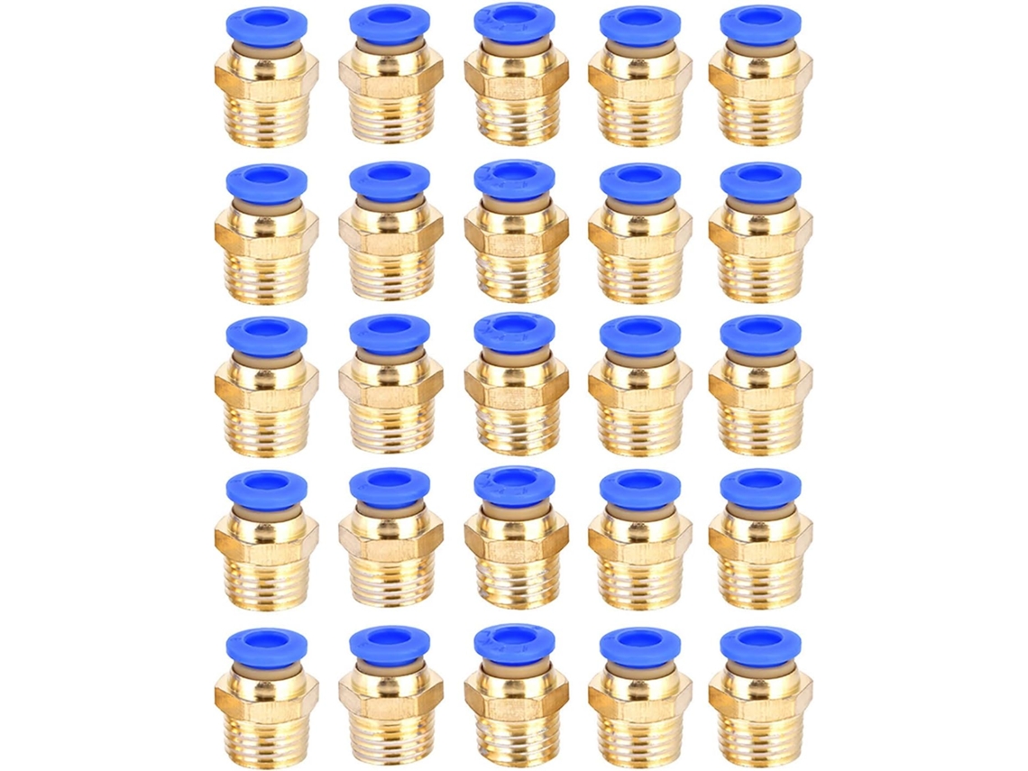 25 Peças Conector Macho Pneumático de Encaixe Rápido CHABERLU