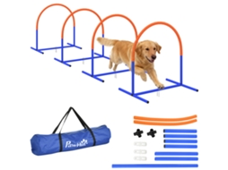 Kit Agility Canino C/ Bolsa Transporte, 88x64x95cm, Azul/laranja