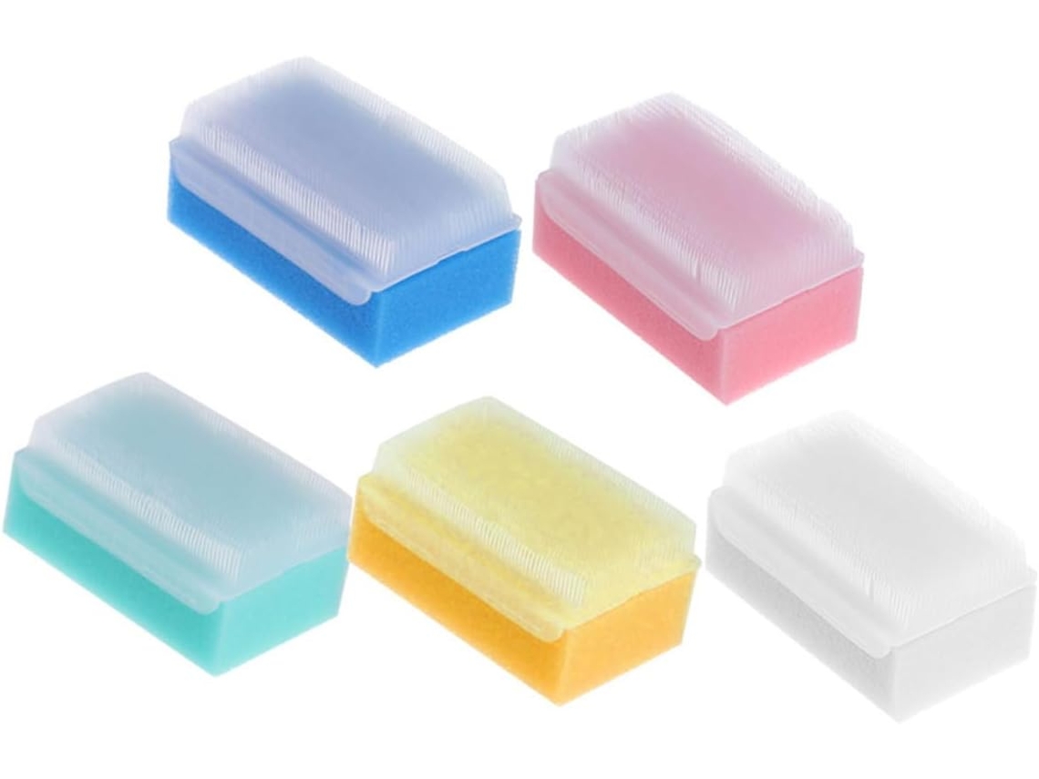 Valiclud Conjunto De 5-escovas Banho Com Esponja Massageadora Para Meninos E Meninas, Rosa, Amarelo, Azul, Verde, Branco