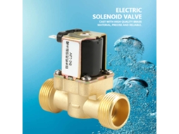 Válvula Solenoide Eléctrica Brass 12v G3/4 Laxiscreed - Normalmente Fechada, Dois Fios