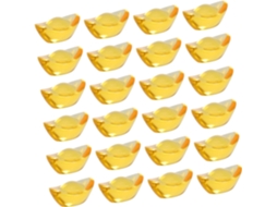 De 30 Estátuas De Cristal Amarelo Yuan Bao Da Prosperidade, Estátuas De Cristal Chinês Feng Shui, Banhadas A Ouro Gokoco