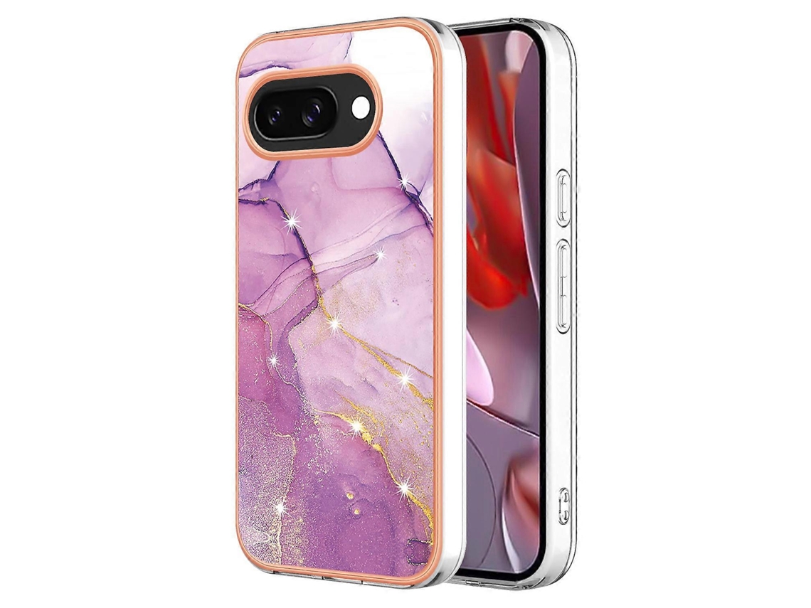 Capa De Tpu Com Padrão De Mármore Imd Galvanizada Para Google Pixel 9a