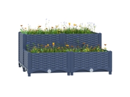 Vidaxl Canteiro Elevado 80x80x38 Cm Polipropileno