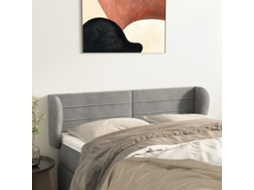 Cabecero con Alas de Terciopelo 147x23x78/88 cm Gris Claro