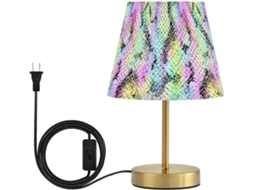 Abajur De Cabeceira Kcldeci Para Quarto, Estampa De Cobra Arco Íris, Estilo Fazenda, Com Cúpula De Tecido, Ideal Para