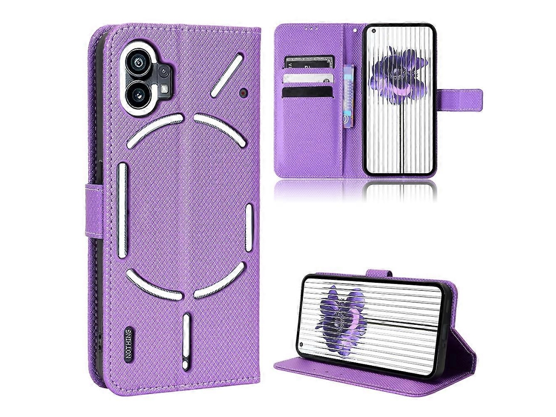 Capa De Celular For Nothing Phone 1 Em Couro Com Textura De Diamante