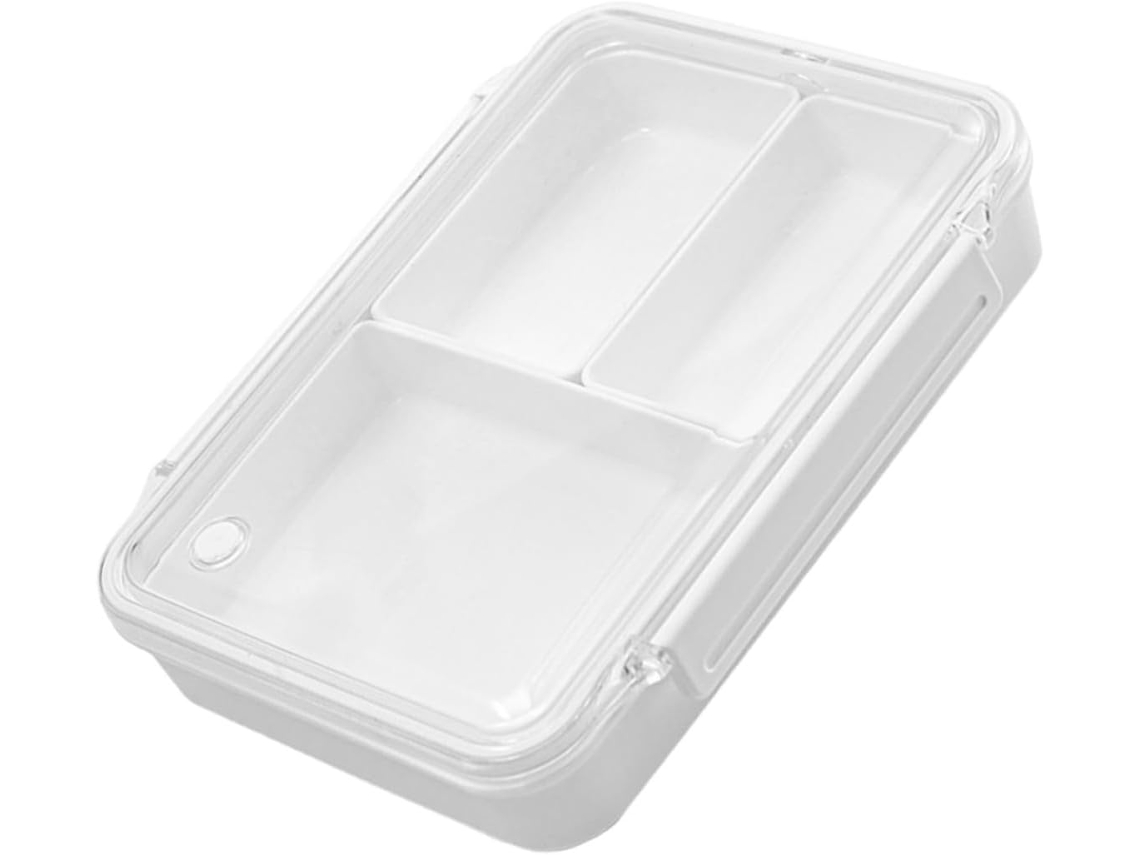 Lancheira Pp Branca De 950ml, Leve E Própria Para Micro Ondas