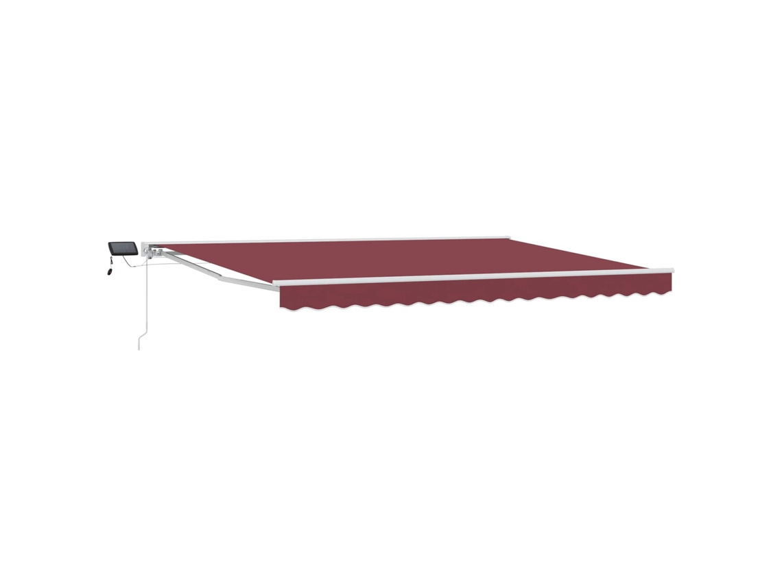 Vidaxl Estrutura De Toldo Manual Com Leds Borgonha 4 × 3 M