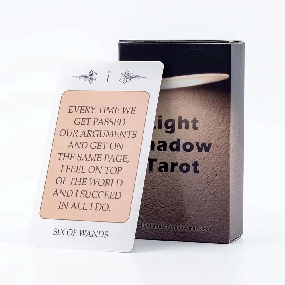 Jogo de Tarot Luz e Sombra, 10,3*6 Cm, Contém 54 Cartas de Luz e 24 Cartas de Sombra. MDUG