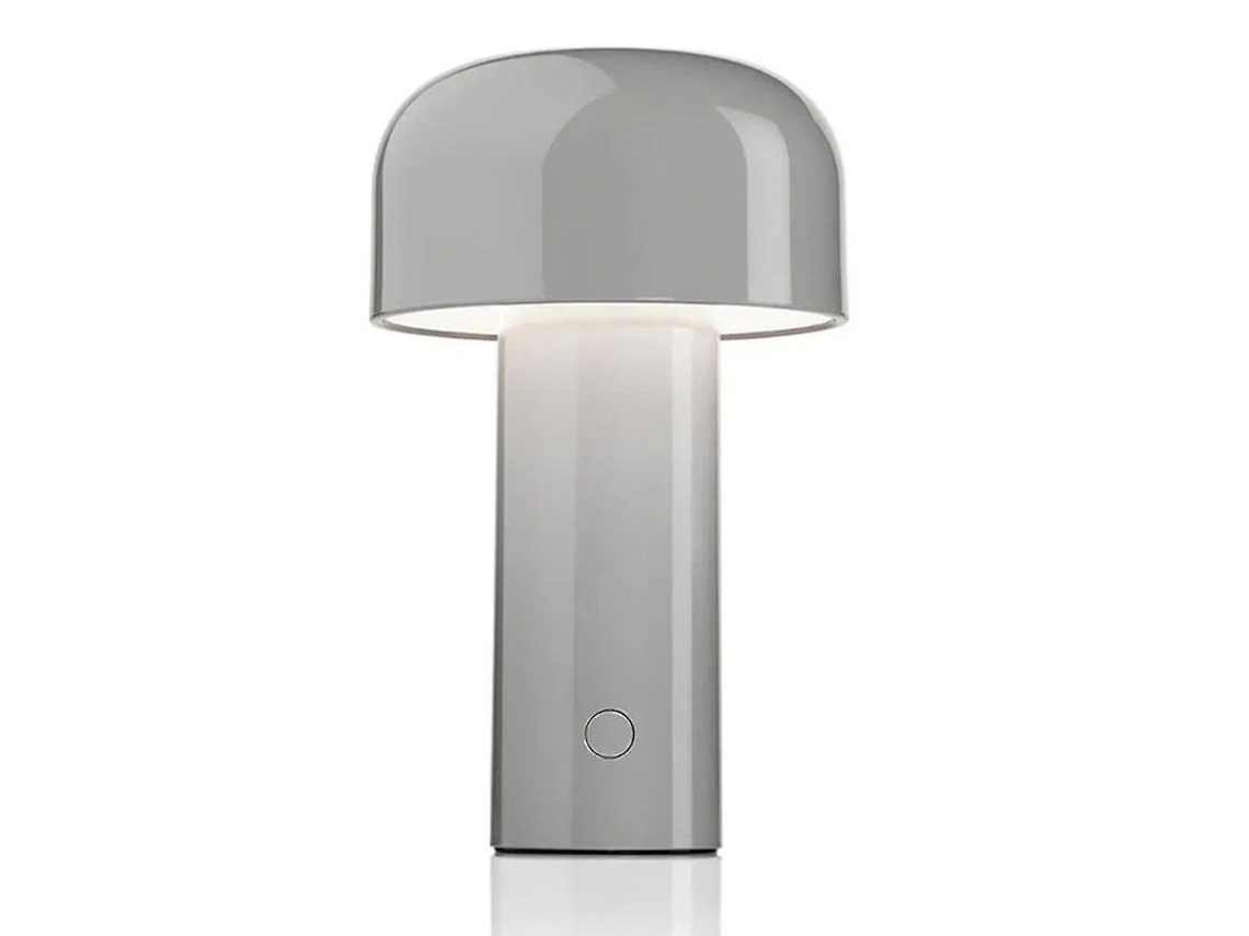 Lâmpada De Mesa Cogumelo Criativa Led Recarregável 3w 3 Níveis De Iluminação Metal Ni_fi Gris