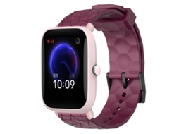 Bracelete de Smartwatch para Amazfit Pop Pro 20mm Padrão de Futebol Pulseira de Silicone de Cor Sólida (Vinho Vermelho)