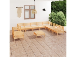 Vidaxl 11 Pcs Conjunto Lounge De Jardim Pinho Maciço