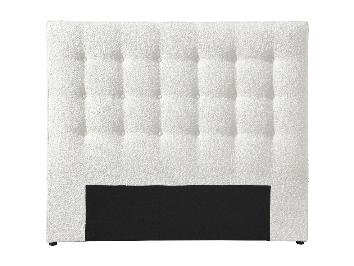 Cabeceira de Cama Francesco VENTE-UNIQUE.PT Tecido Branco (140x190cm.140x190cm)