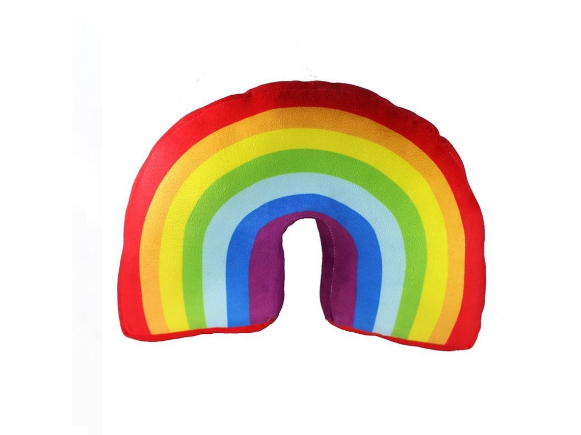 Almofada decorativa arco-íris de pelúcia macia para sofá cadeiras KMI 35x25cm | S/MARCA
