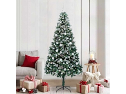 Vidaxl Árvore De Natal Artificial Verde 210 Cm Pvc, Aço E Plástico