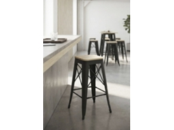 Banco Valix Madeira Natural 76 Cm - Preto Mate