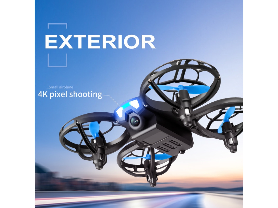 Mini Drone com Câmera 4K Hd Modelo: V8 Duração Da Bateria: 12 Min Azul YIZHOOD
