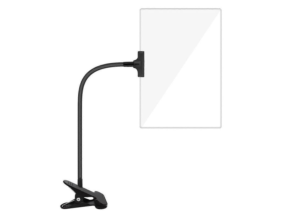 Lupa com Clip 5x, Lupa 6x3.5 Polegadas com Braço Flexível Ajustável, Lupa Clip on Negro Transparente
