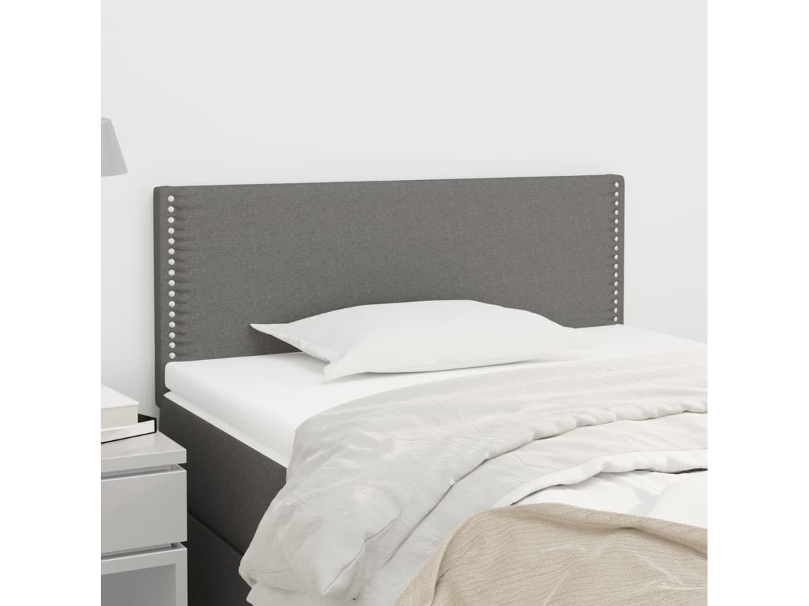 Vidaxl Cabeceira De Cama Tecido 100x5x78/88 Cm Cinzento-escuro