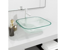 Vidaxl Lavatório 42x42x14 Cm Vidro Transparente