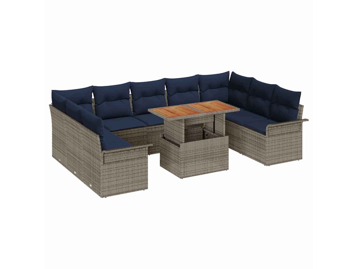 Maison Exclusive - Conjunto De Sofá De Jardim 10 Pcs Cinzeto Rattan Sintético
