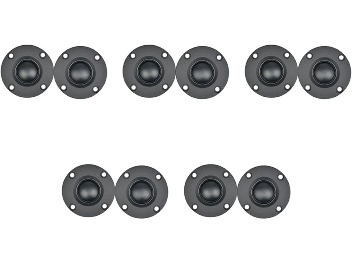Conjunto de 10 Tweeters de Cúpula Macia com Revestimento de Seda Preta, 6ω e 30w SFUSHOS